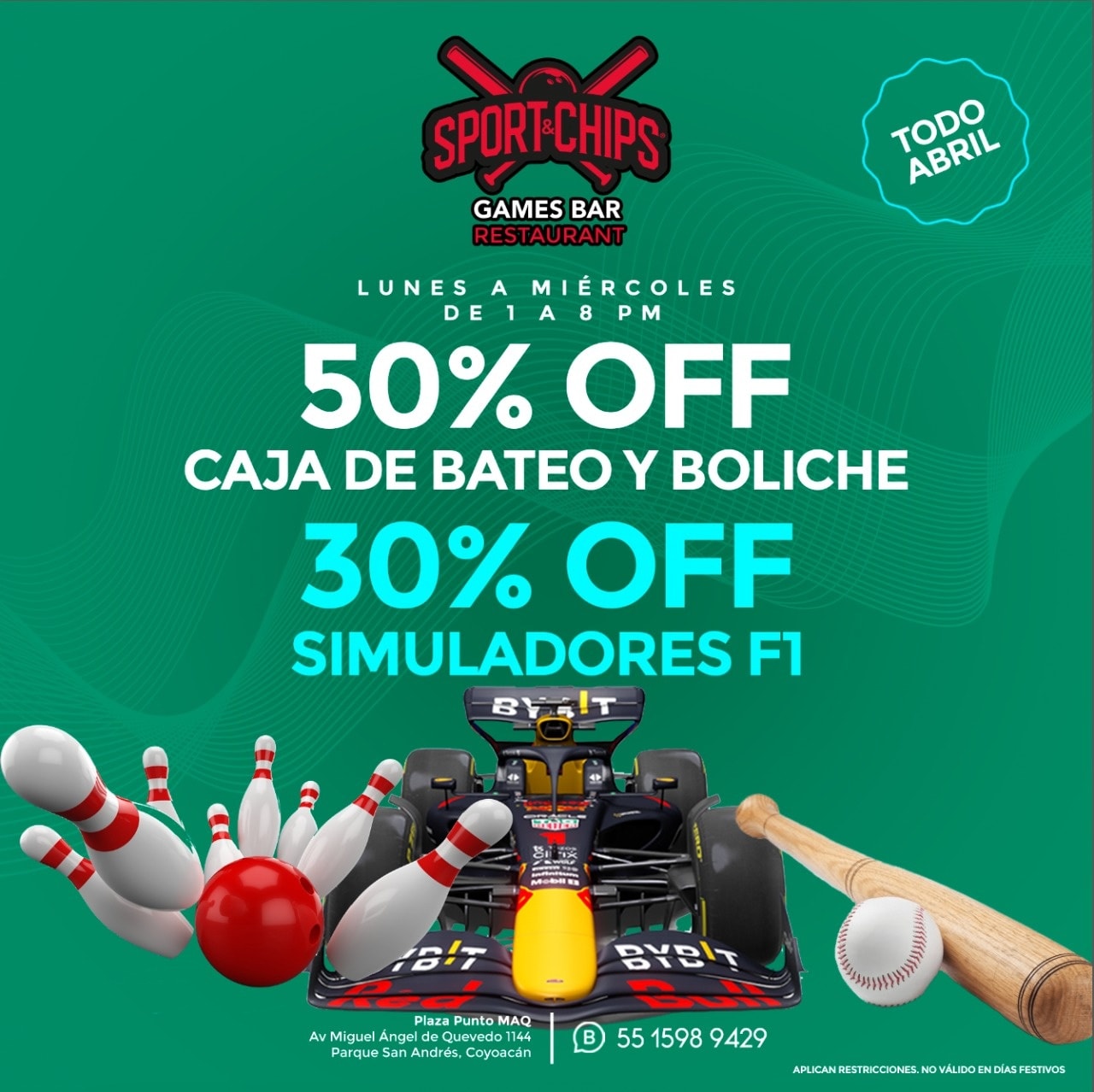 Sport Chips simuladores Besibol Boliche Formula 1